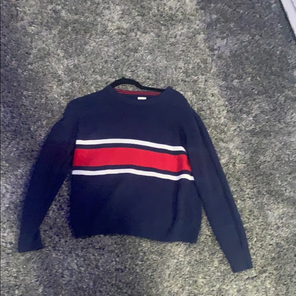 Red white and blue sweater